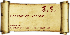 Berkovics Verner névjegykártya
